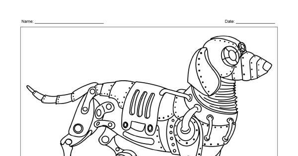 Download Robot Dog - Colouring Page - Animaplates