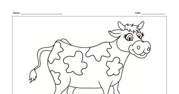 Cow – Colouring Page – Animaplates